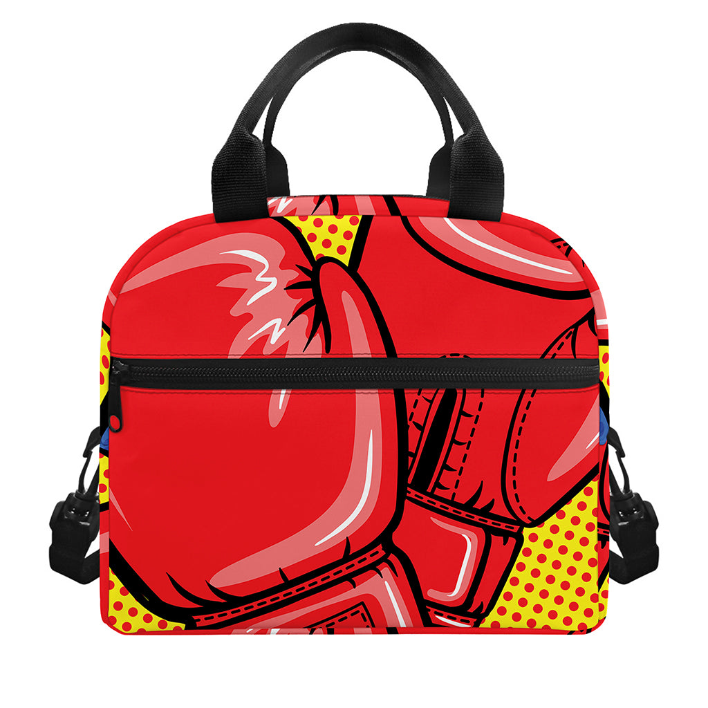 Pop Art Boxing Gloves Print Insulated Lunch Bag
