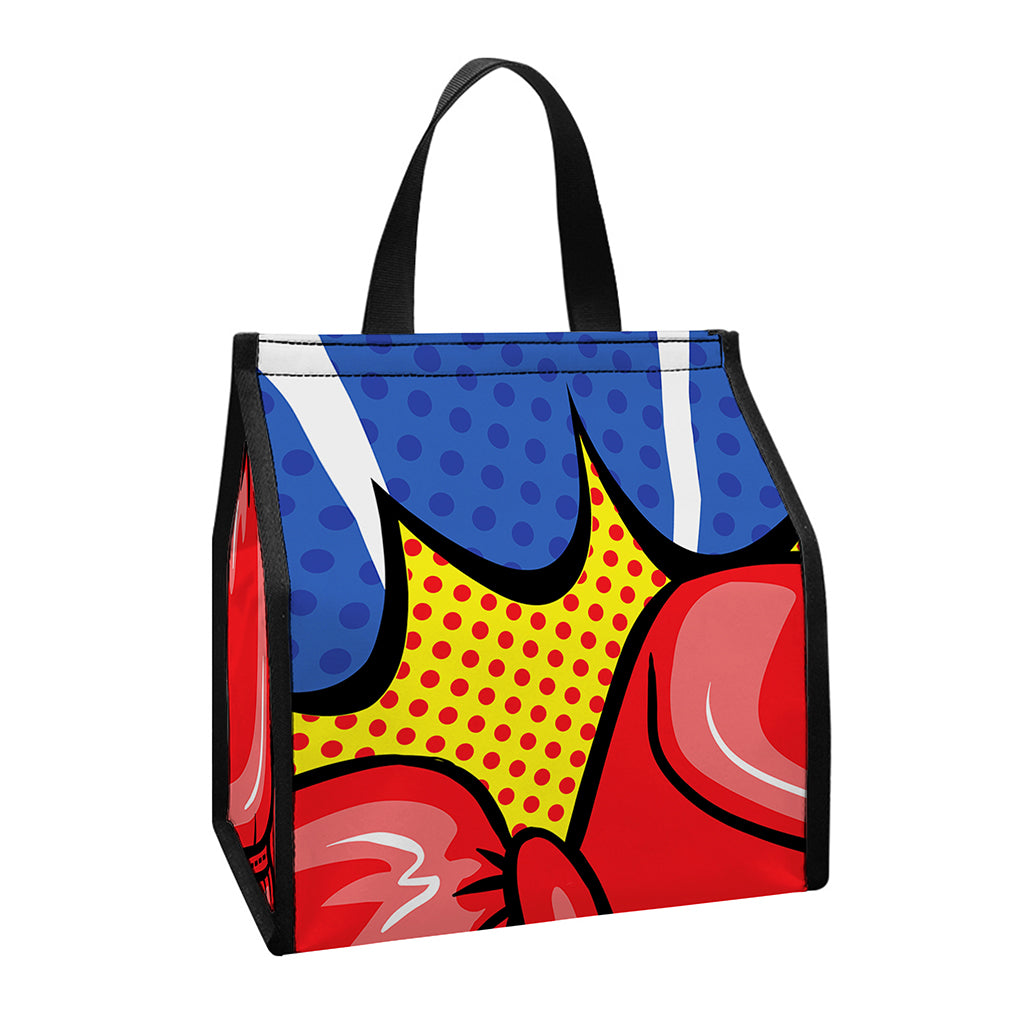 Pop Art Boxing Gloves Print Insulated Lunch Tote