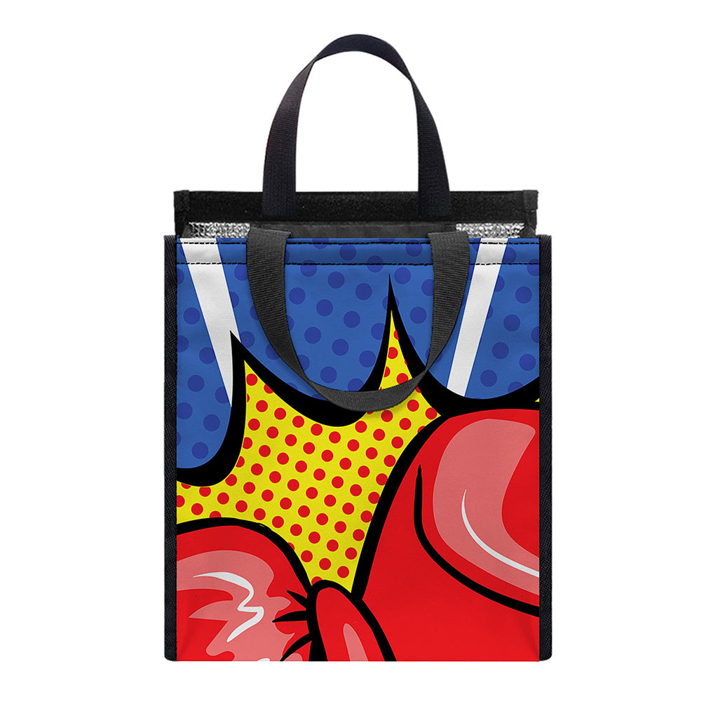 Pop Art Boxing Gloves Print Insulated Lunch Tote