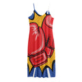 Pop Art Boxing Gloves Print Jersey Midi Cami Dress