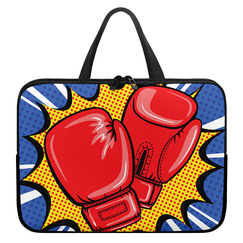 Pop Art Boxing Gloves Print Laptop Sleeve With Handle