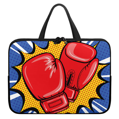 Pop Art Boxing Gloves Print Laptop Sleeve With Handle