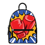Pop Art Boxing Gloves Print Leather Backpack