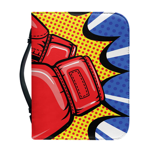 Pop Art Boxing Gloves Print Leather Bible Cover