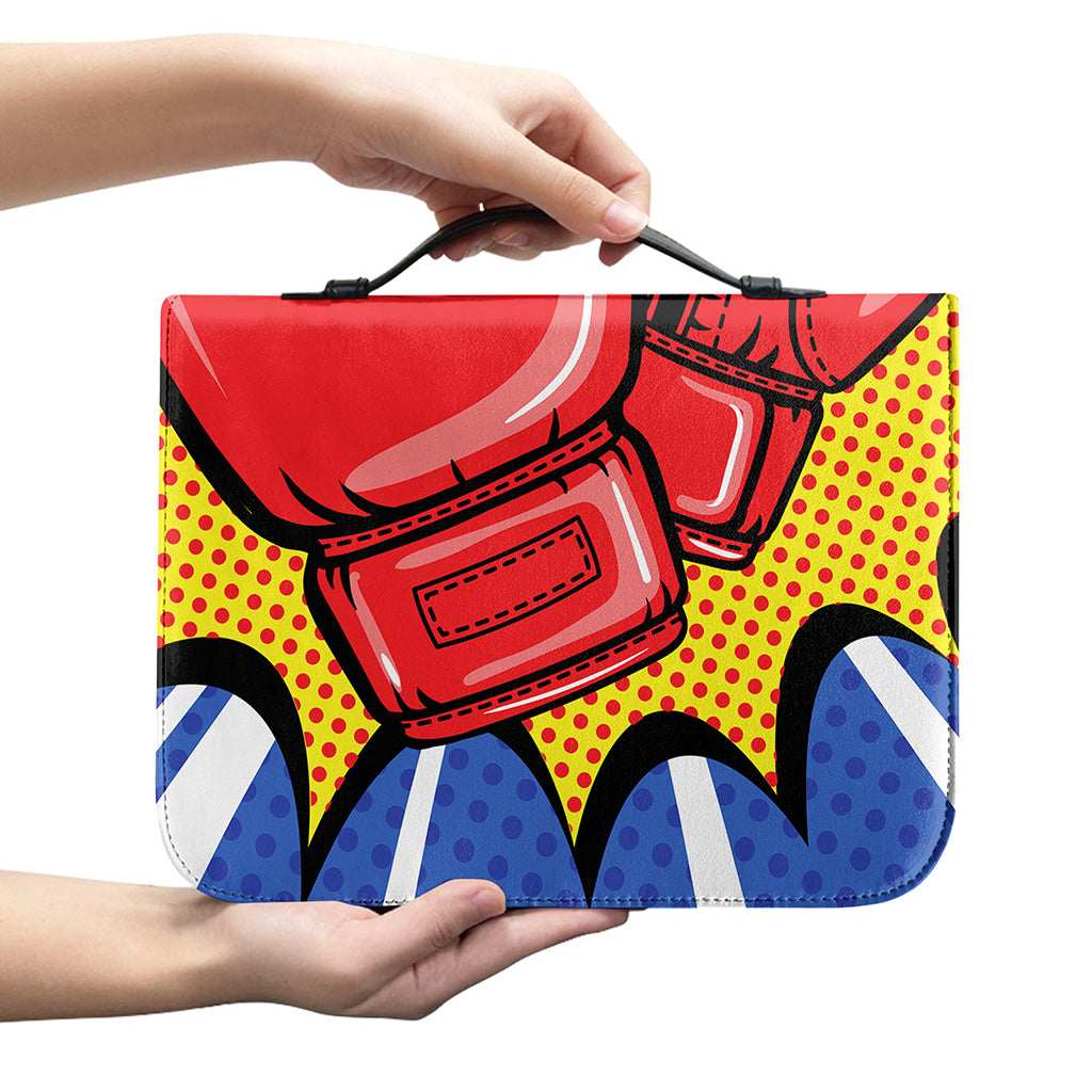Pop Art Boxing Gloves Print Leather Bible Cover