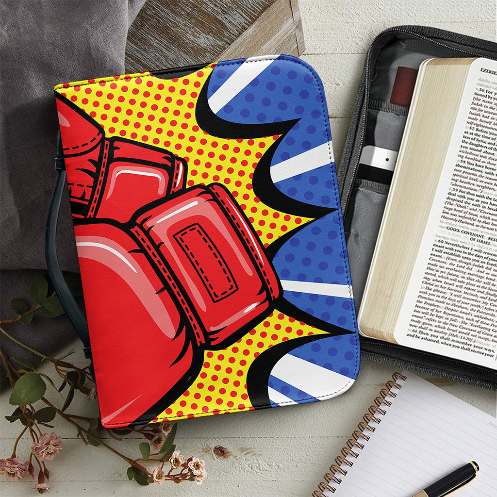 Pop Art Boxing Gloves Print Leather Bible Cover