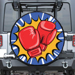 Pop Art Boxing Gloves Print Leather Spare Tire Cover