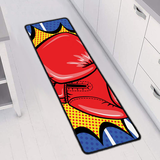 Pop Art Boxing Gloves Print Long Kitchen Mat