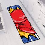 Pop Art Boxing Gloves Print Long Kitchen Mat