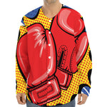 Pop Art Boxing Gloves Print Long Sleeve Baseball Jersey