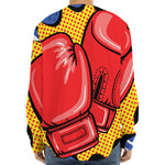 Pop Art Boxing Gloves Print Long Sleeve Baseball Jersey