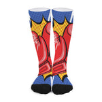 Pop Art Boxing Gloves Print Long Socks