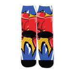 Pop Art Boxing Gloves Print Long Socks