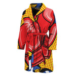 Pop Art Boxing Gloves Print Men's Bathrobe