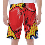 Pop Art Boxing Gloves Print Men's Beach Shorts