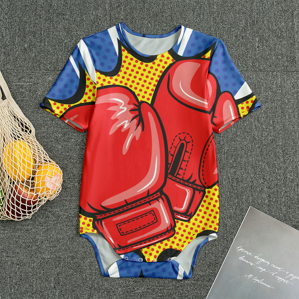 Pop Art Boxing Gloves Print Men's Bodysuit