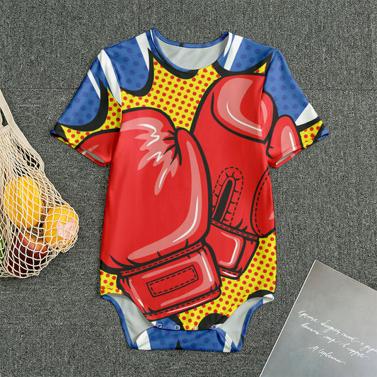 Pop Art Boxing Gloves Print Men's Bodysuit