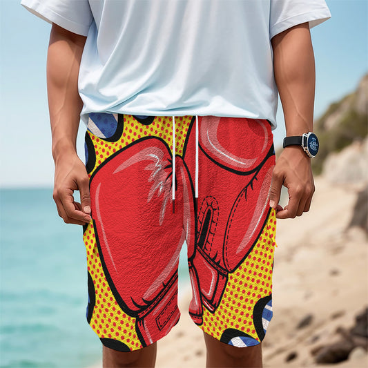 Pop Art Boxing Gloves Print Men's Cargo Shorts