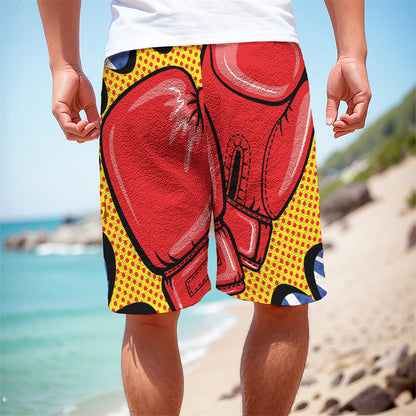 Pop Art Boxing Gloves Print Men's Cargo Shorts