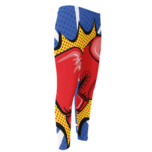 Pop Art Boxing Gloves Print Men's Compression Pants