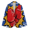 Pop Art Boxing Gloves Print Men's Cotton Blazer