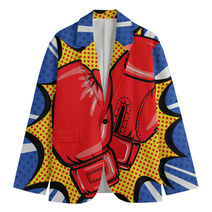 Pop Art Boxing Gloves Print Men's Cotton Blazer