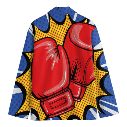 Pop Art Boxing Gloves Print Men's Cotton Blazer
