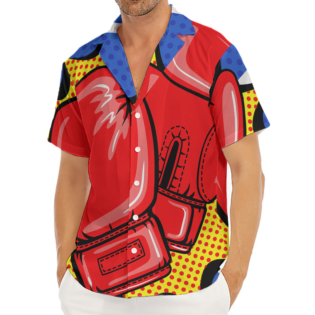 Pop Art Boxing Gloves Print Men's Deep V-Neck Shirt