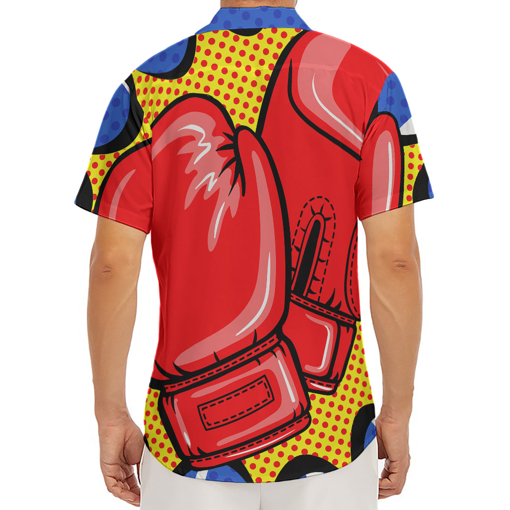 Pop Art Boxing Gloves Print Men's Deep V-Neck Shirt