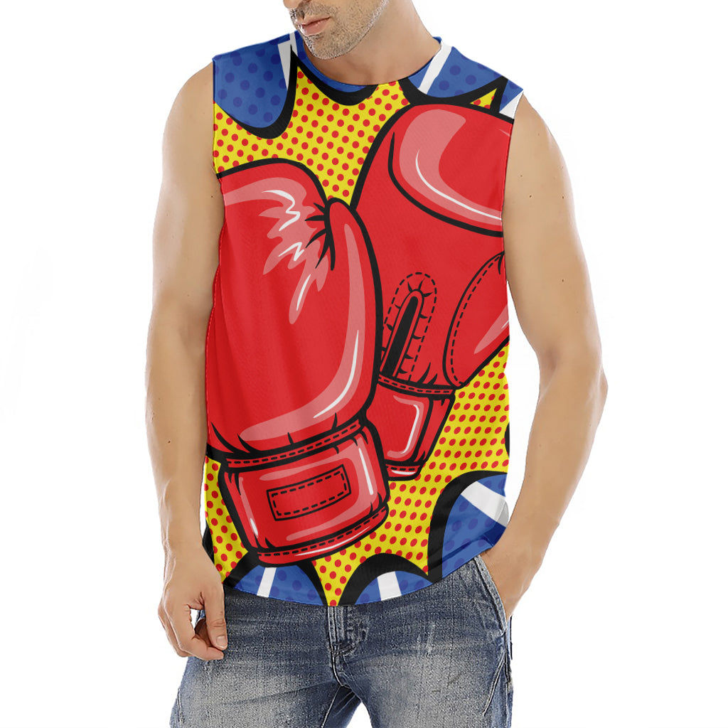 Pop Art Boxing Gloves Print Men's Fitness Tank Top