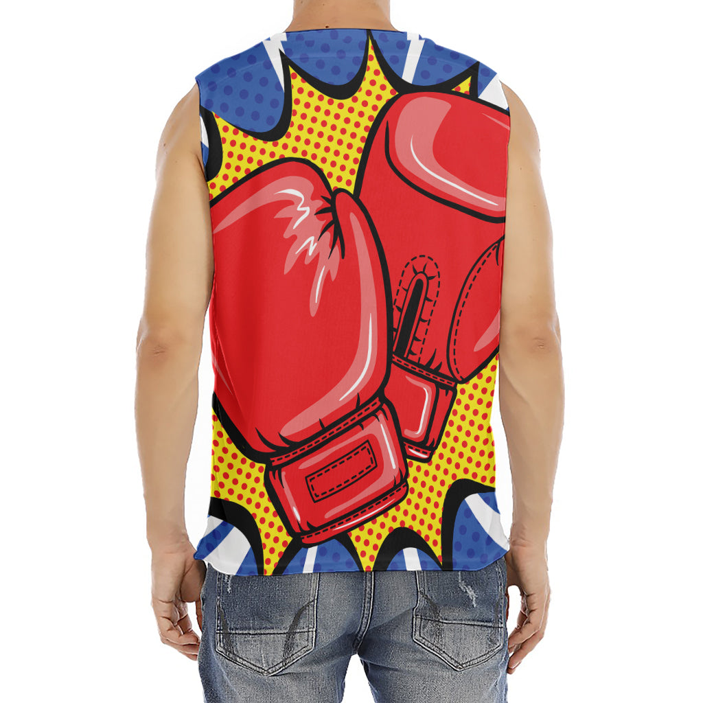 Pop Art Boxing Gloves Print Men's Fitness Tank Top