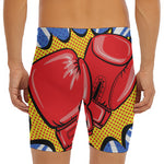 Pop Art Boxing Gloves Print Men's Long Boxer Briefs