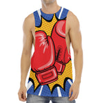 Pop Art Boxing Gloves Print Men's Muscle Tank Top