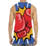 Pop Art Boxing Gloves Print Men's Muscle Tank Top