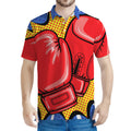 Pop Art Boxing Gloves Print Men's Polo Shirt