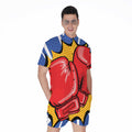 Pop Art Boxing Gloves Print Men's Romper