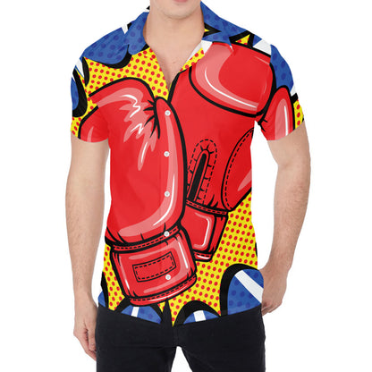 Pop Art Boxing Gloves Print Men's Shirt