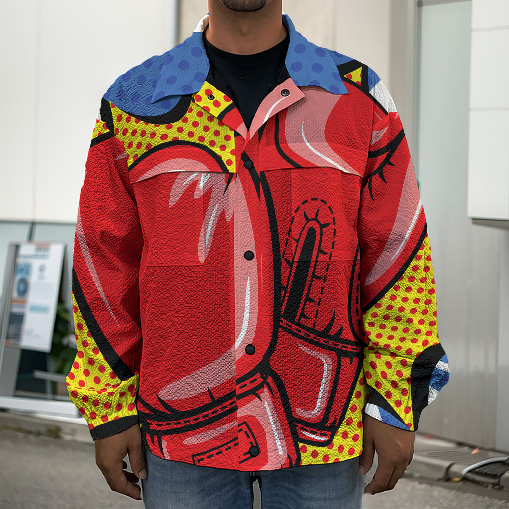 Pop Art Boxing Gloves Print Men's Shirt Jacket