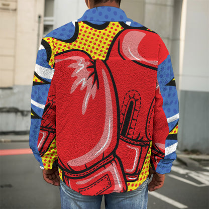 Pop Art Boxing Gloves Print Men's Shirt Jacket