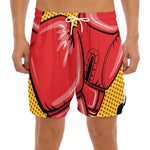 Pop Art Boxing Gloves Print Men's Split Running Shorts