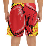 Pop Art Boxing Gloves Print Men's Split Running Shorts