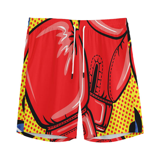 Pop Art Boxing Gloves Print Men's Sports Shorts