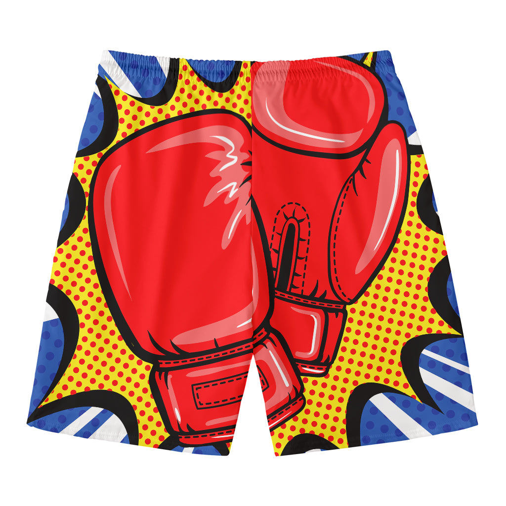 Pop Art Boxing Gloves Print Men's Swim Trunks