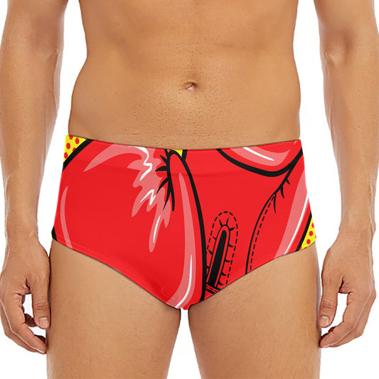 Pop Art Boxing Gloves Print Men's Triangle Swim Briefs