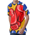 Pop Art Boxing Gloves Print Men's Velvet T-Shirt