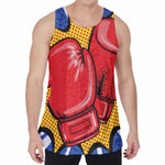Pop Art Boxing Gloves Print Men's Velvet Tank Top