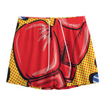 Pop Art Boxing Gloves Print Mesh Shorts