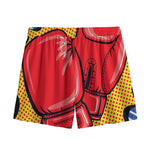 Pop Art Boxing Gloves Print Mesh Shorts