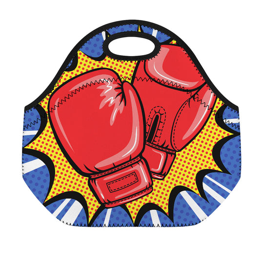 Pop Art Boxing Gloves Print Neoprene Lunch Bag