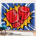 Pop Art Boxing Gloves Print Pencil Pleat Curtains